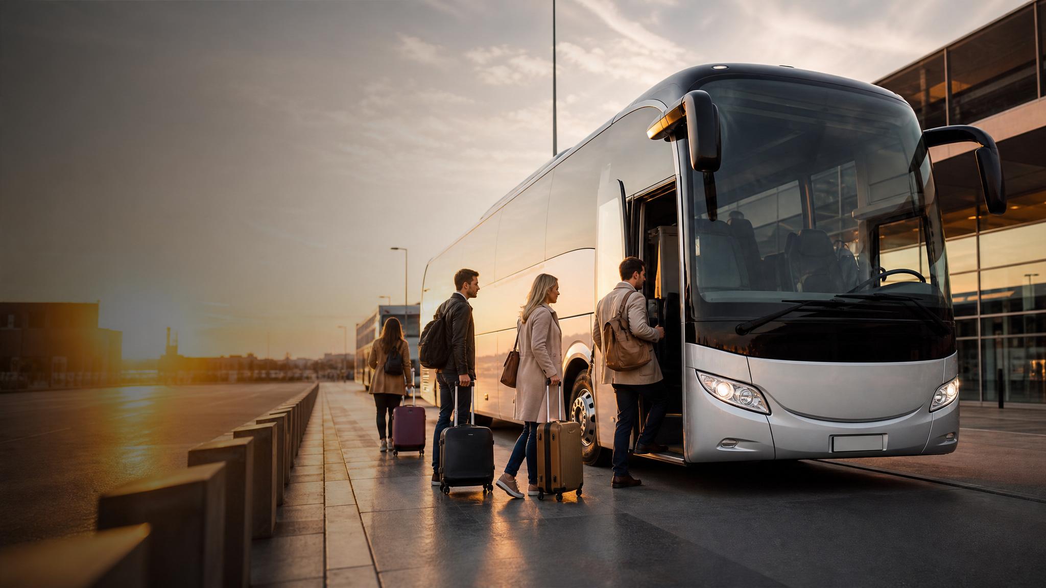 Moderner Reisebus als Symbol fuer technische Sicherheit und professionelle Busplanung